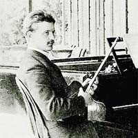 A young Sibelius with his violin, wishing he could play it better