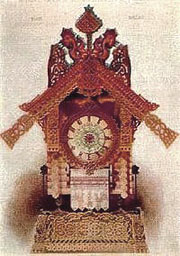 Hartmann's design for a clock based on the Baba Yaga legend