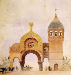 Modest Mussorgsky was inspired by this design of a grand entrance gate to Kiev
