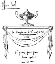 Ravel's original design for Le tombeau de Couperin